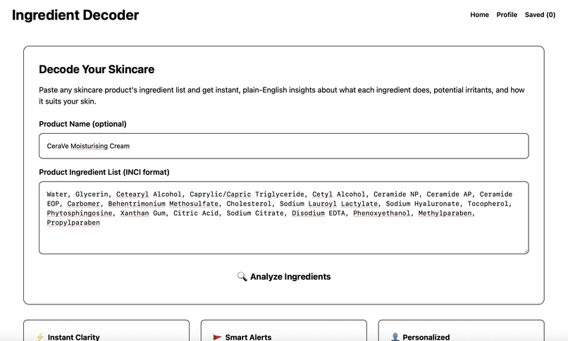 Ingredient Decoder – screenshot 1