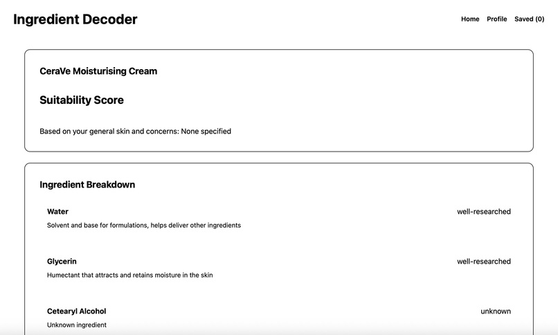 Ingredient Decoder – screenshot 2