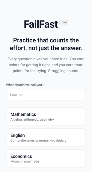 FailFast Learner – screenshot 1