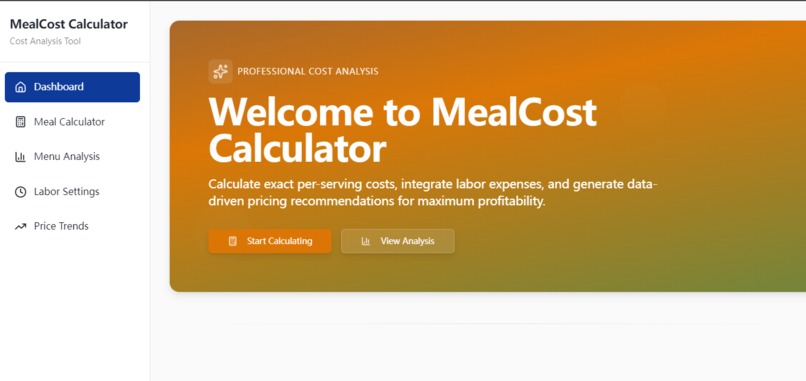 MealCost Calculator – screenshot 1