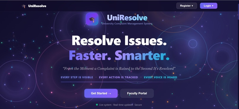 UniResolve — University Complaint Management System – screenshot 1