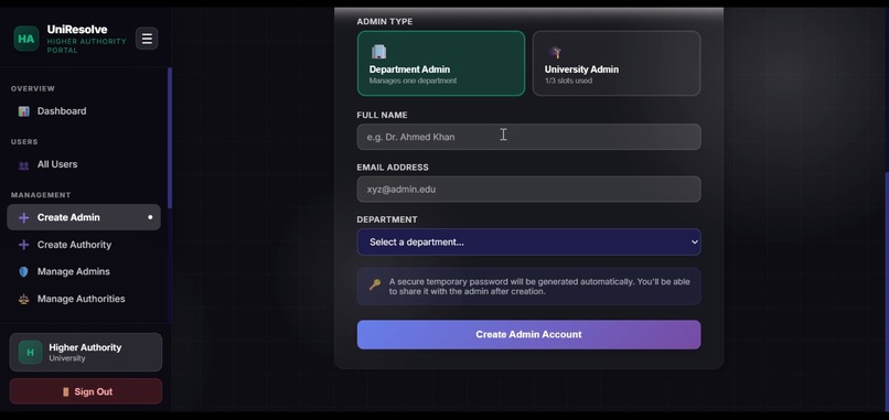 UniResolve — University Complaint Management System – screenshot 19