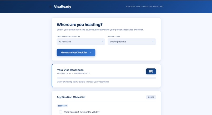 Visa Checklist Assistant – screenshot 2
