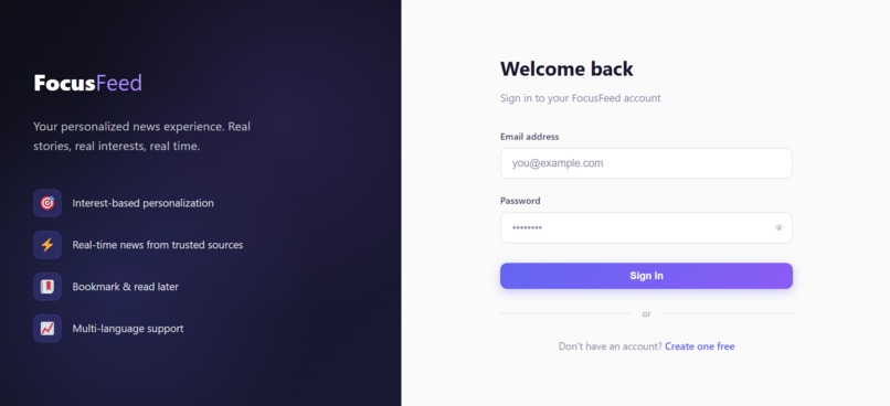 FocusFeed – screenshot 1