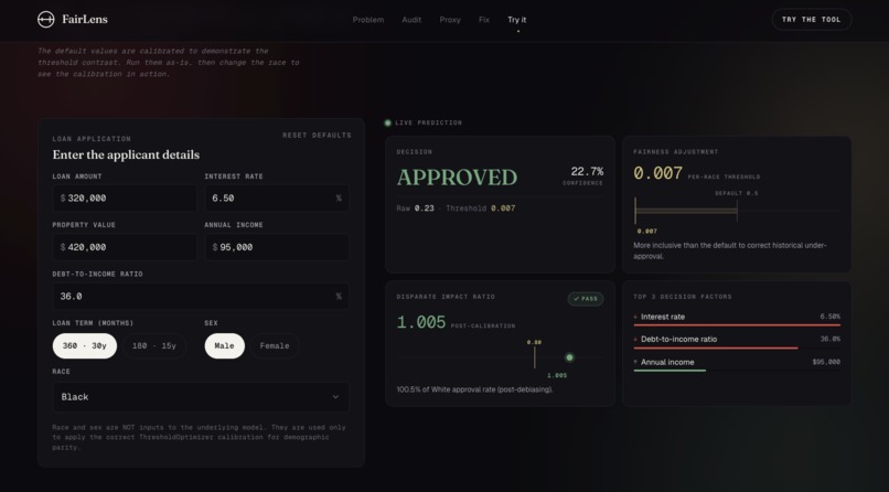 FairLens · Forensic Audit of Algorithmic Lending Bias – screenshot 4
