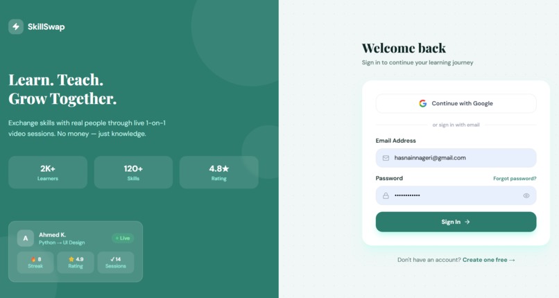 skill-swap – screenshot 6