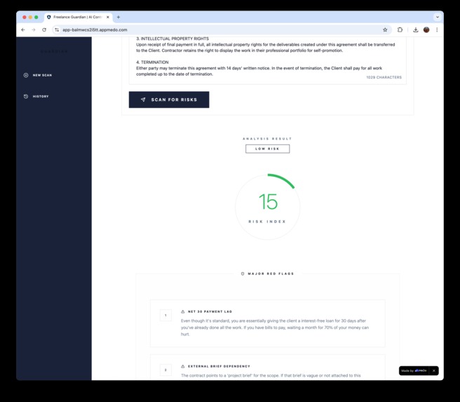 Freelance Guardian | AI Contract Risk Scanner – screenshot 6