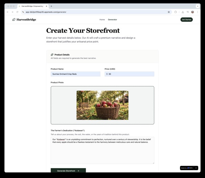 HarvestBridge: Empowering Farmers via Narrative E-Commerce – screenshot 2