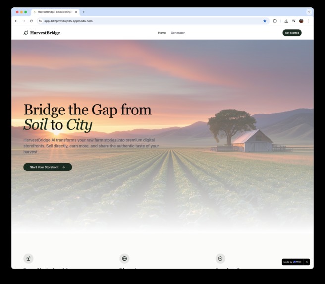 HarvestBridge: Empowering Farmers via Narrative E-Commerce – screenshot 1