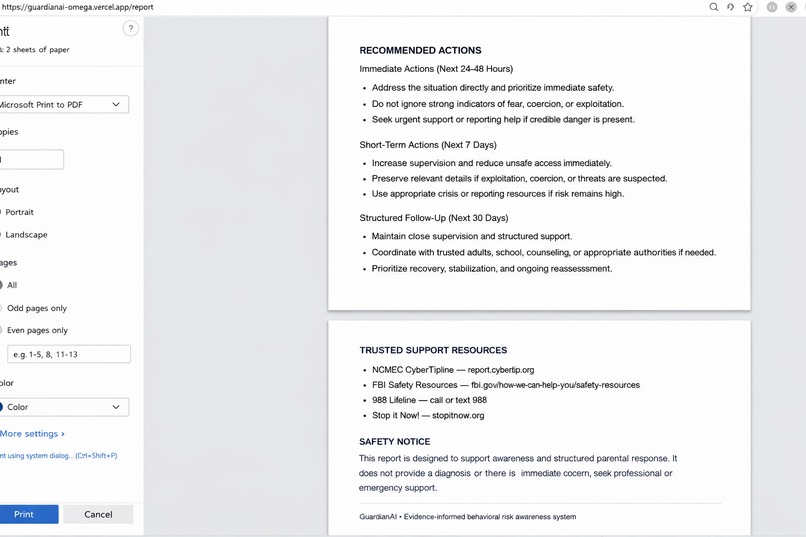 GuardianAI: Early Detection of Youth Runaway & Missing Risk – screenshot 4