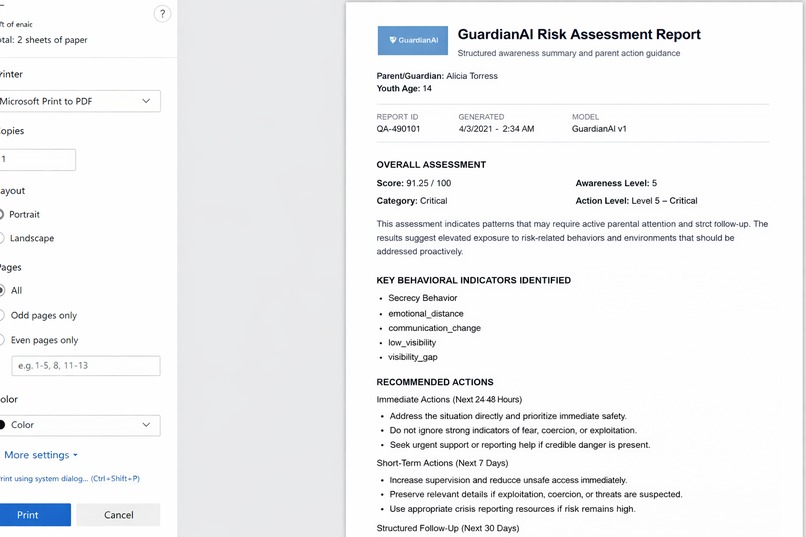GuardianAI: Early Detection of Youth Runaway & Missing Risk – screenshot 5