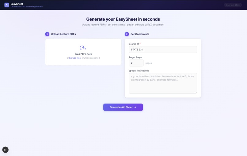 EasySheet – screenshot 1