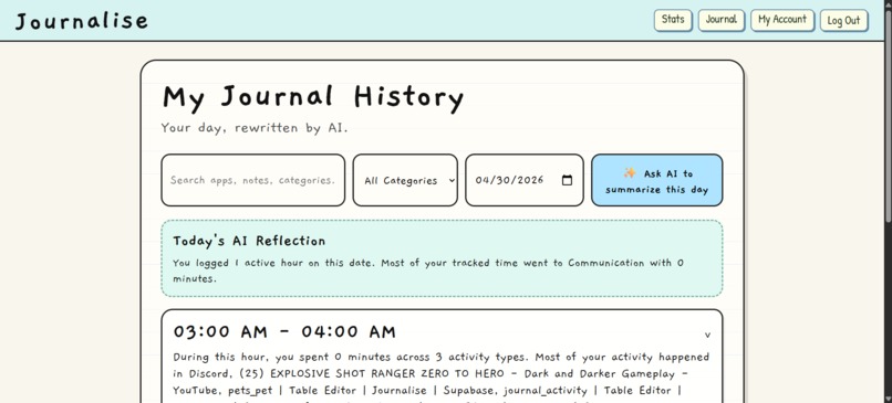 Journalise – screenshot 1
