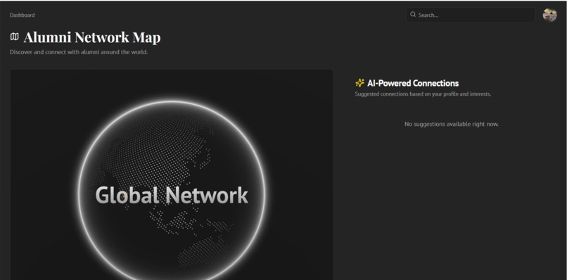 Alumni Management data  – screenshot 1