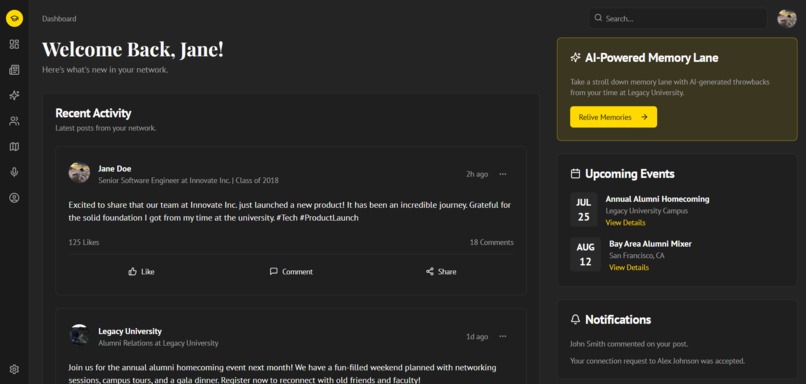 Alumni Management data  – screenshot 5
