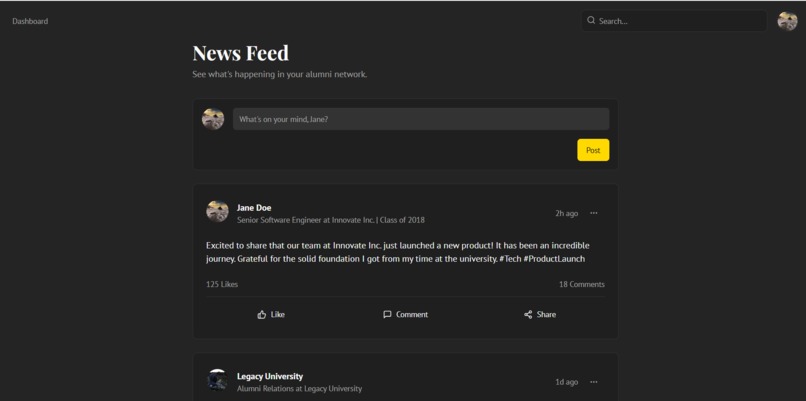 Alumni Management data  – screenshot 6