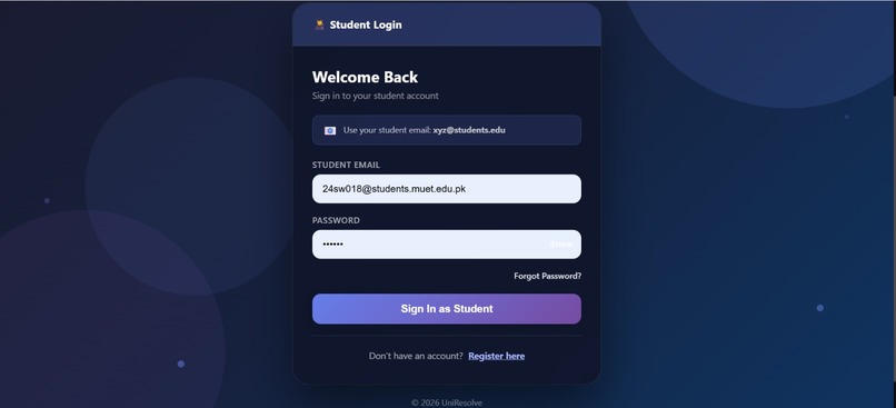 UniResolve — University Complaint Management System – screenshot 5