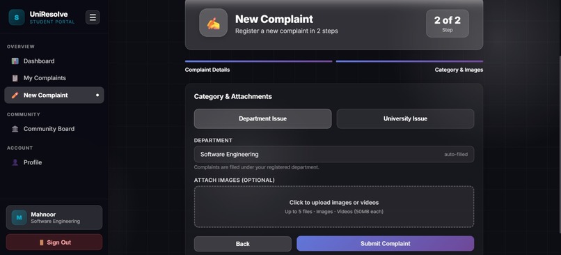 UniResolve — University Complaint Management System – screenshot 7
