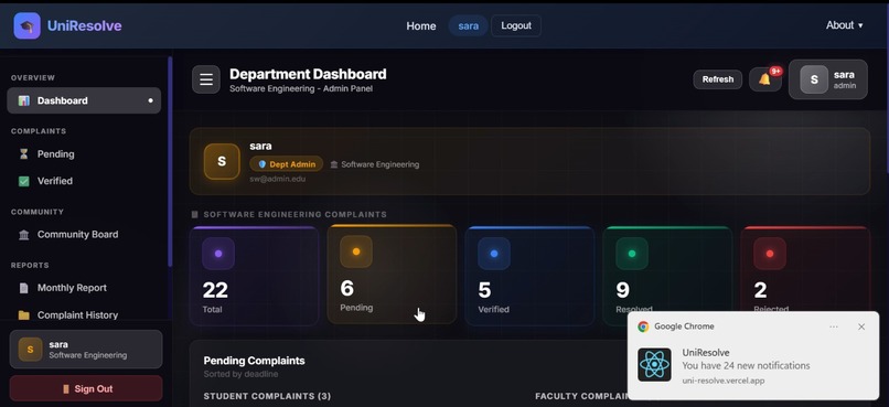 UniResolve — University Complaint Management System – screenshot 8