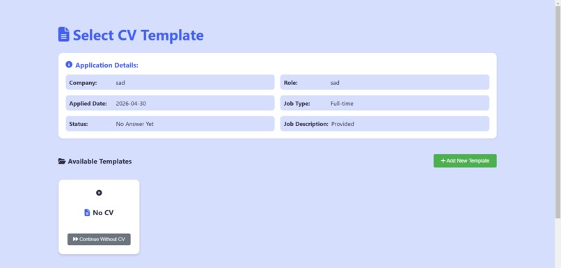 JATS (Job Application Tracking System) – screenshot 2