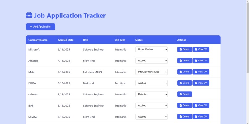 JATS (Job Application Tracking System) – screenshot 1