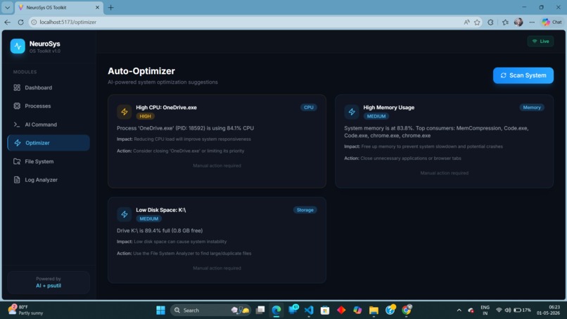 NeuroSys OS Toolkit — AI-Powered System Intelligence Layer – screenshot 4
