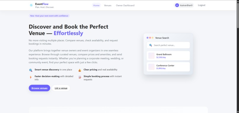 Planix– Venue Discovery & Booking Platform – screenshot 1