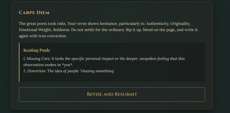 The Keating Scale – screenshot 2