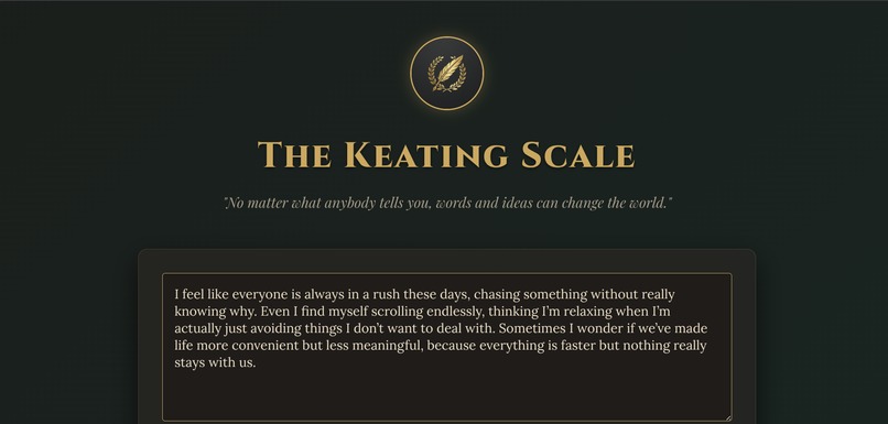 The Keating Scale – screenshot 3