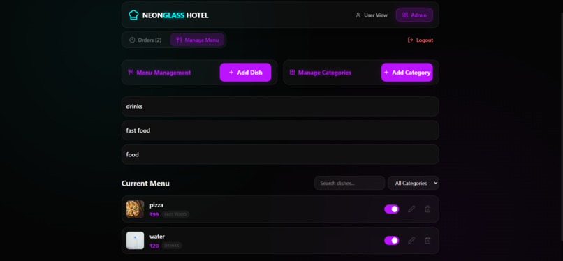 hotel-order-management – screenshot 5
