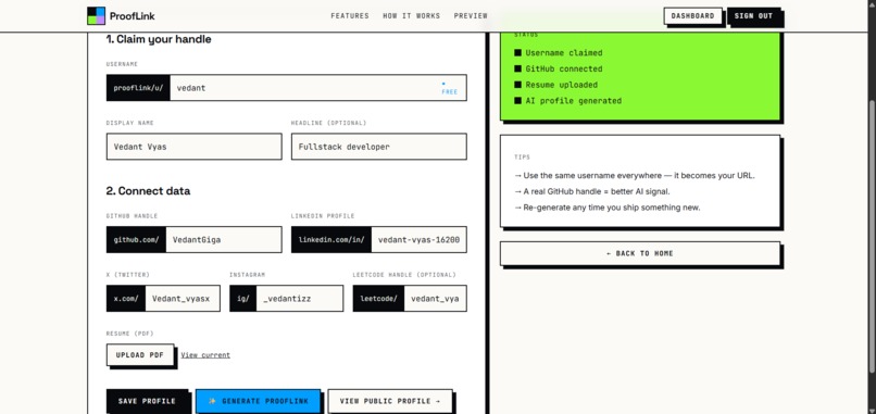 Prooflink – screenshot 2