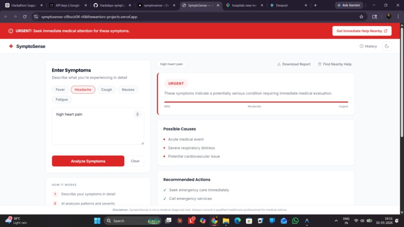 SymptoSense – screenshot 1