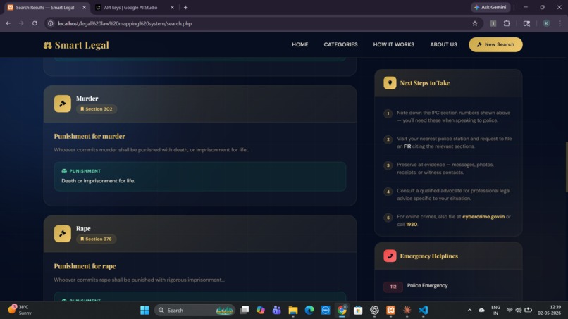 legal law mapping system – screenshot 2