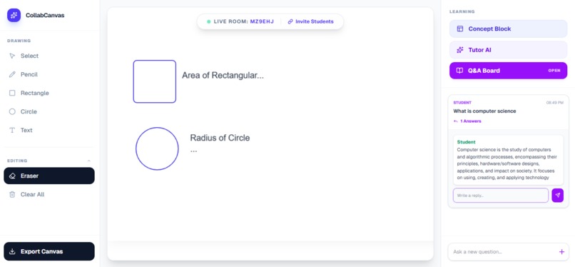 CollabCanvas: Real Time Learning Workspace – screenshot 1
