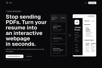 CVfy | AI-Powered Resume to Website 