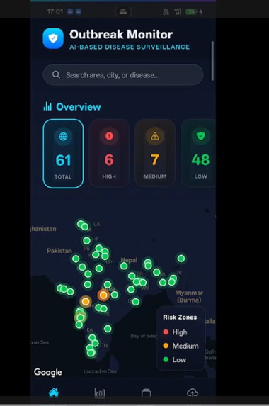 Disease-outbreak Pediction System  – screenshot 1