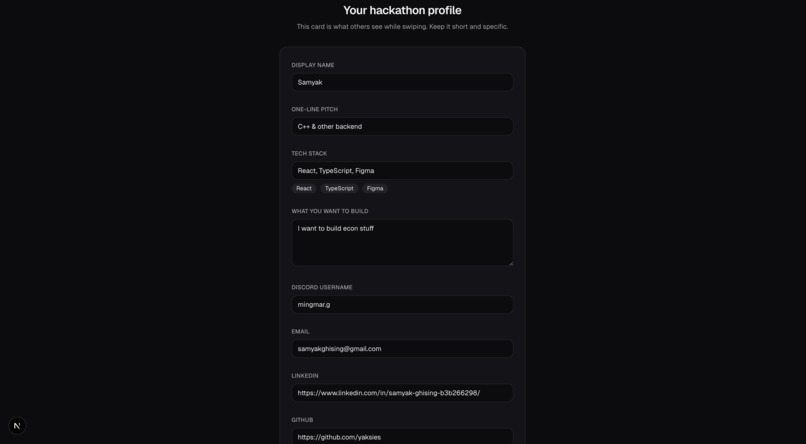 DevMatch – screenshot 1