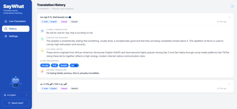 SayWhat – screenshot 4