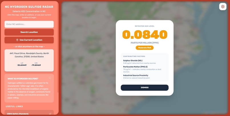 NC Hydrogen Sulfide Radar – screenshot 2