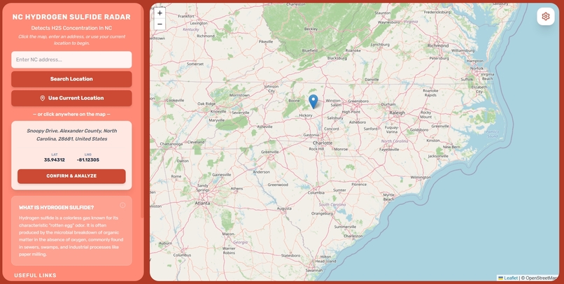NC Hydrogen Sulfide Radar – screenshot 1