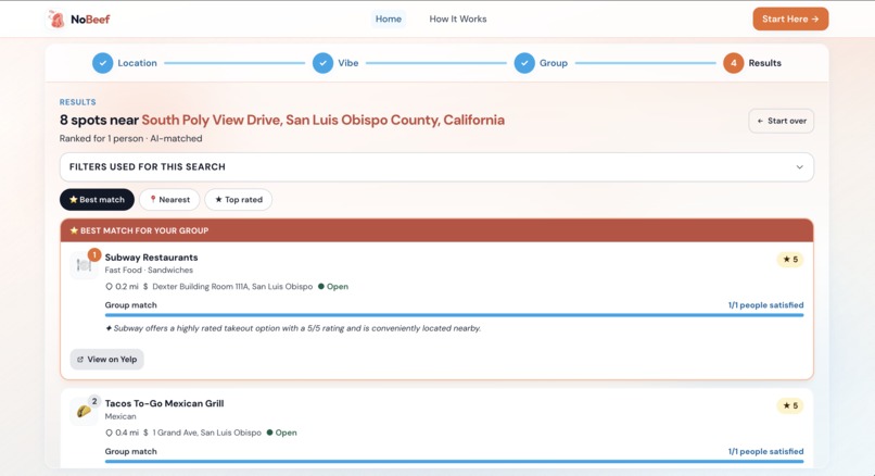 NoBeef – screenshot 2