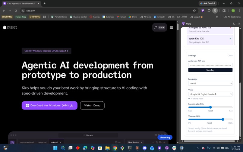 VORA (Voice Operated Response Agent) – screenshot 1