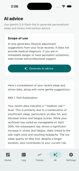 SleepSync Health and Sleep Risk Prevention System – screenshot 5