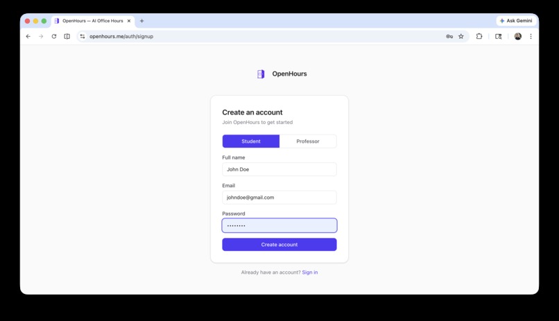 OpenHours – screenshot 2
