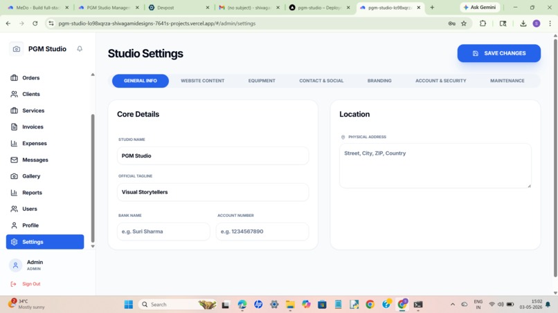 PGM Studio Management System with Website – screenshot 2