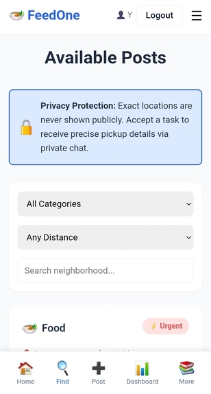  FeedOne — Verified Digital Surplus Food Coordination – screenshot 8