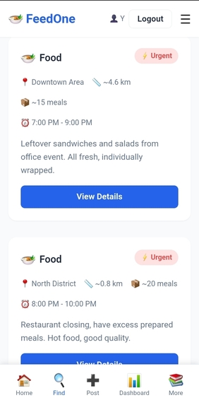  FeedOne — Verified Digital Surplus Food Coordination – screenshot 9
