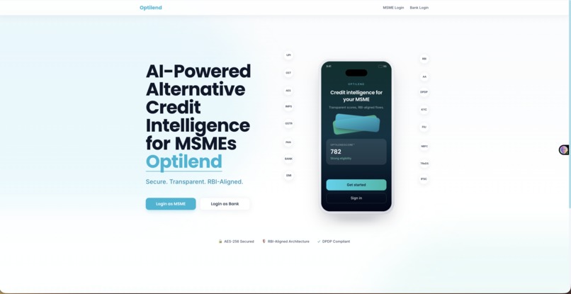 OptiLend-Reimagining MSME Credit with Explainable AI – screenshot 3