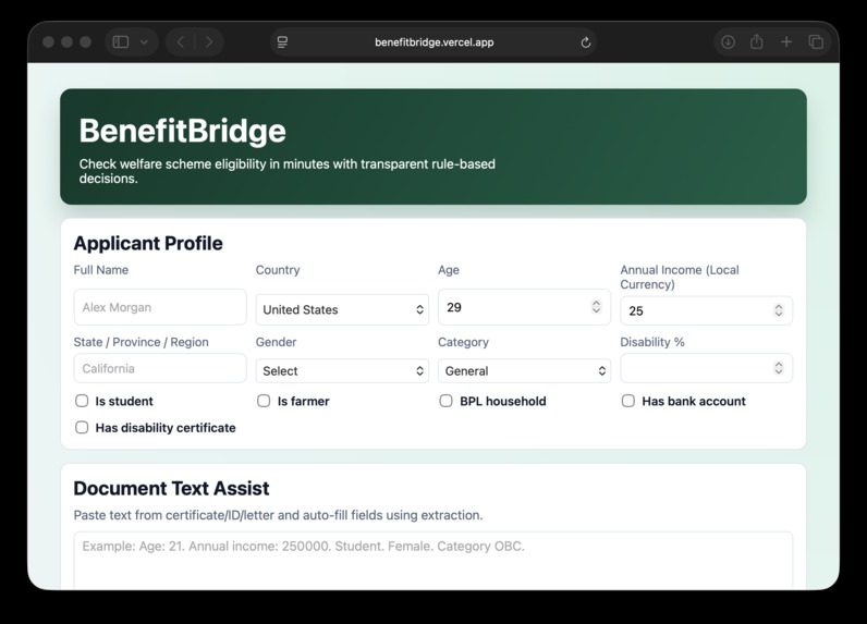 BenefitBridge – screenshot 1