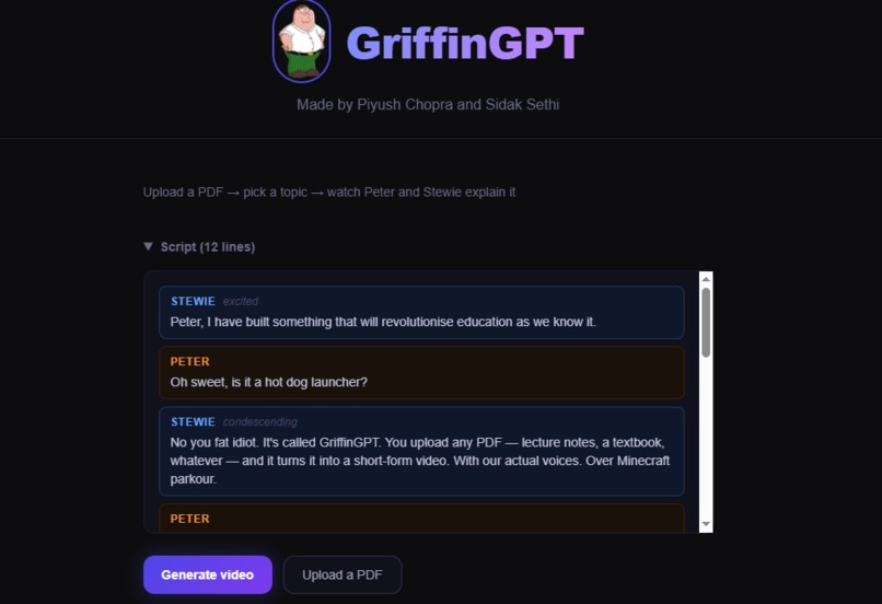 GriffinGPT – screenshot 3